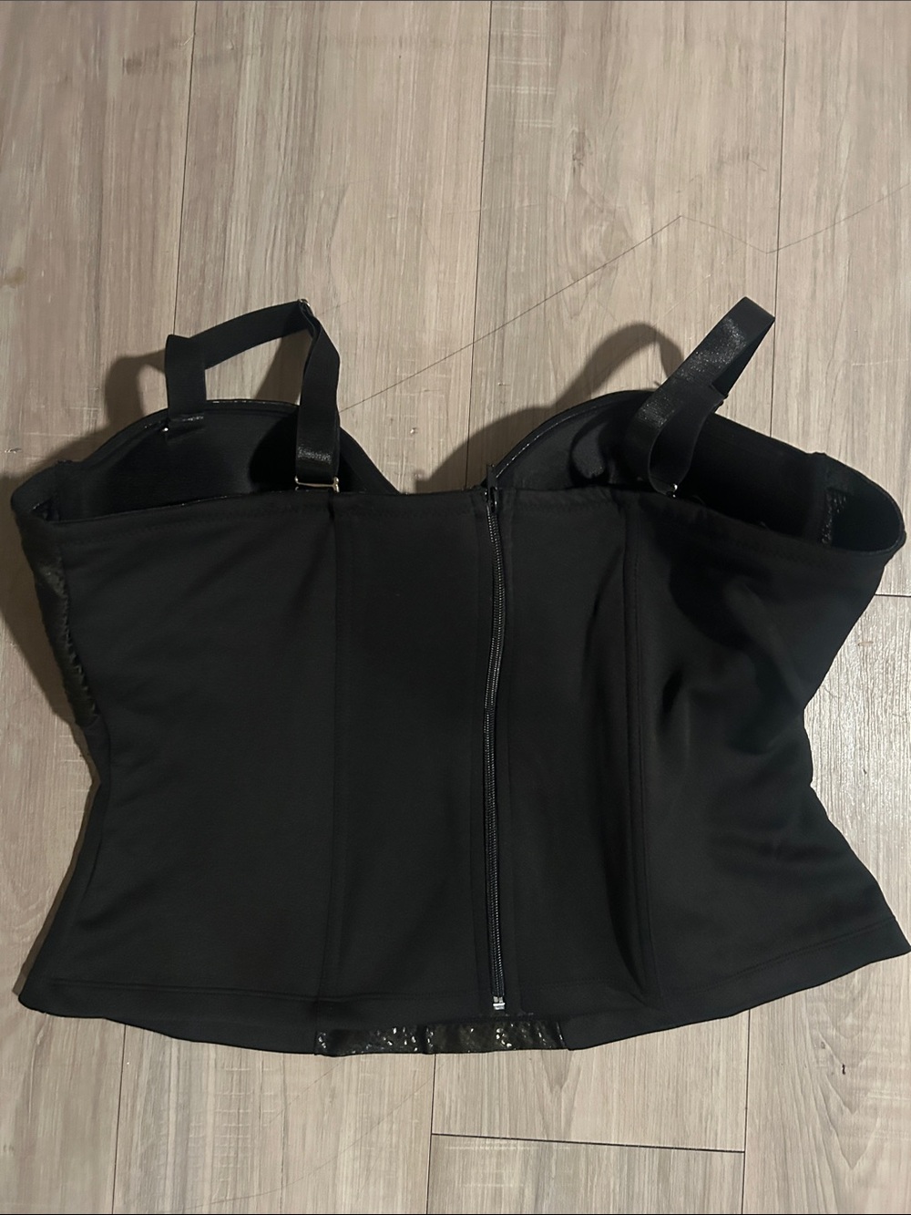 Black Faux-Snakeskin Bustier Top - Picture 2 of 3